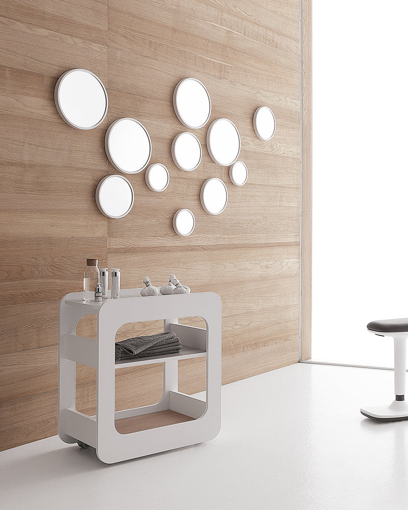 Creo - White trolley - Oak wood pattern